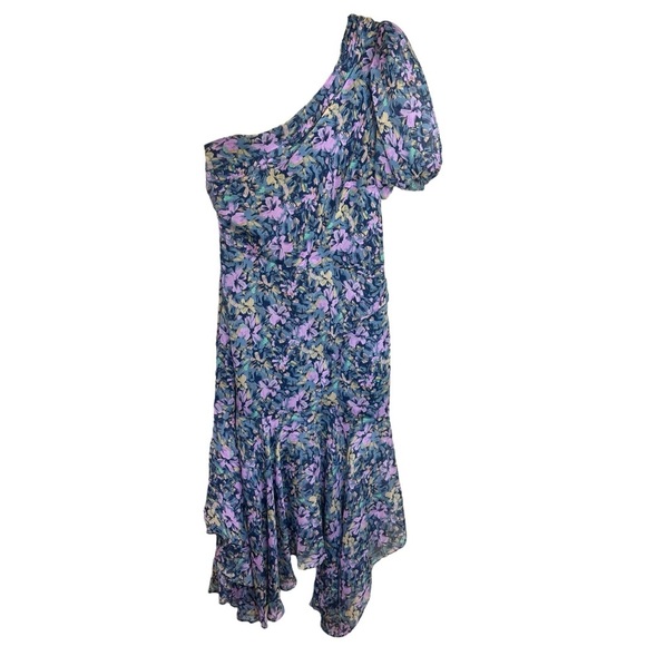 ASTR the Label - Women’s ‘Santorini’ Floral Maxi Dress Asymmetric, Purple Small - Picture 2 of 12